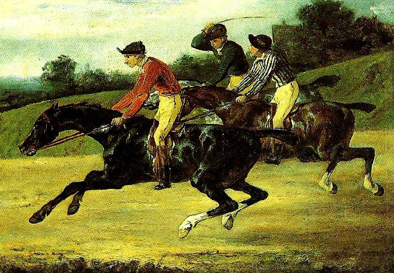 charles emile callande course de chevaux montes France oil painting art